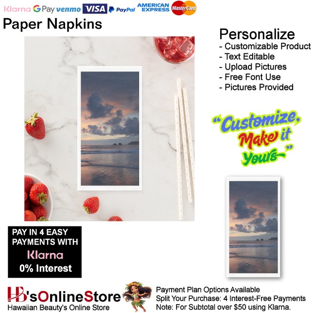 Sunset Beach Guest Towel Paper Napkins 26 Serviette (Sunset Beach Tables Kitchen Restaurant Decor Paper Guest Towels 26.)