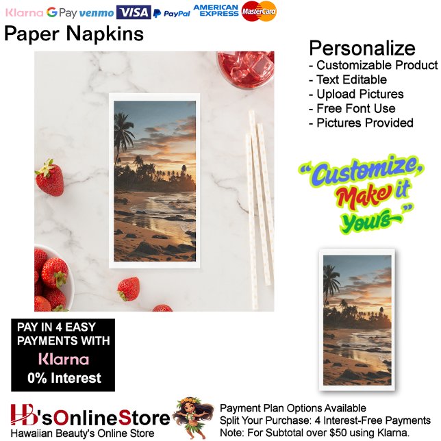 Sunset Beach Guest Towel Paper Napkins 2 Serviette (Sunset Beach Tables Kitchen Restaurant Decor Paper Guest Towels 2.)
