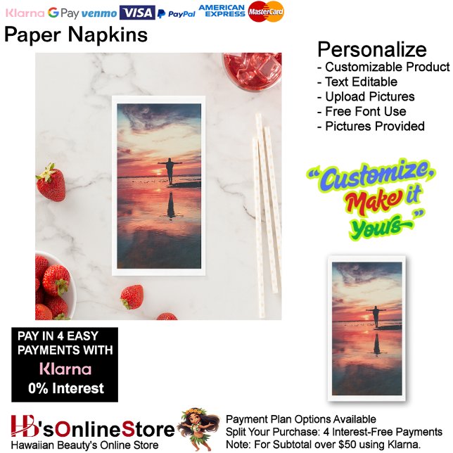 Sunset Beach Guest Towel Paper Napkins 34 Serviette (Sunset Beach Tables Kitchen Restaurant Decor Paper Guest Towels 34.)