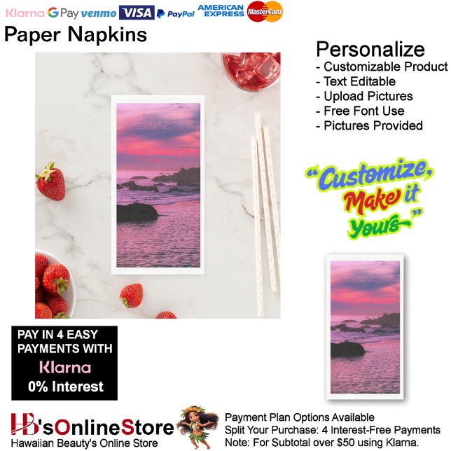 Sunset Beach Handtuchpapier Napkins 16 Serviette (Sunset Beach Tables Kitchen Restaurant Decor Paper Guest Towels 16.)