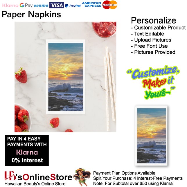 Sunset Beach Handtuchpapier Napkins 33 Serviette (Sunset Beach Tables Kitchen Restaurant Decor Paper Guest Towels 33.)