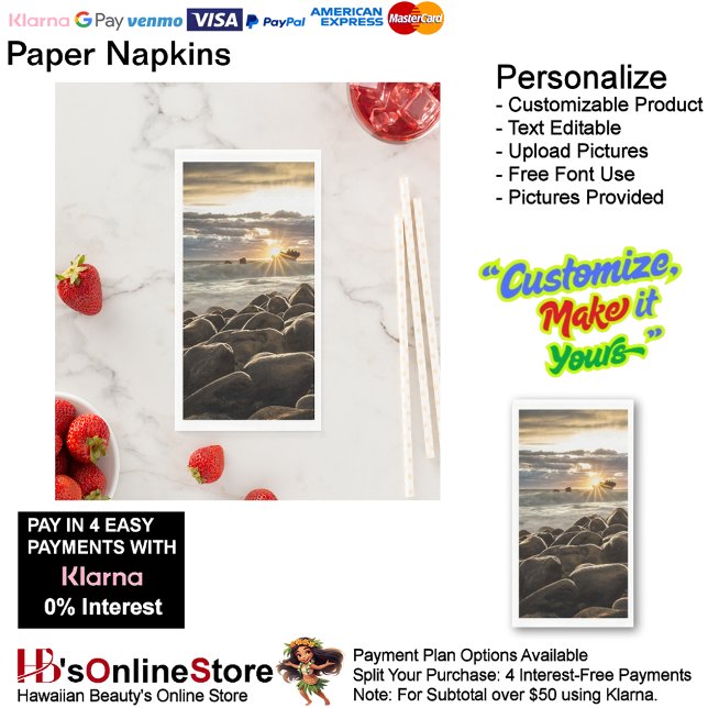 Sunset Beach Handtuchpapier Napkins 35 Serviette (Sunset Beach Tables Kitchen Restaurant Decor Paper Guest Towels 35.)