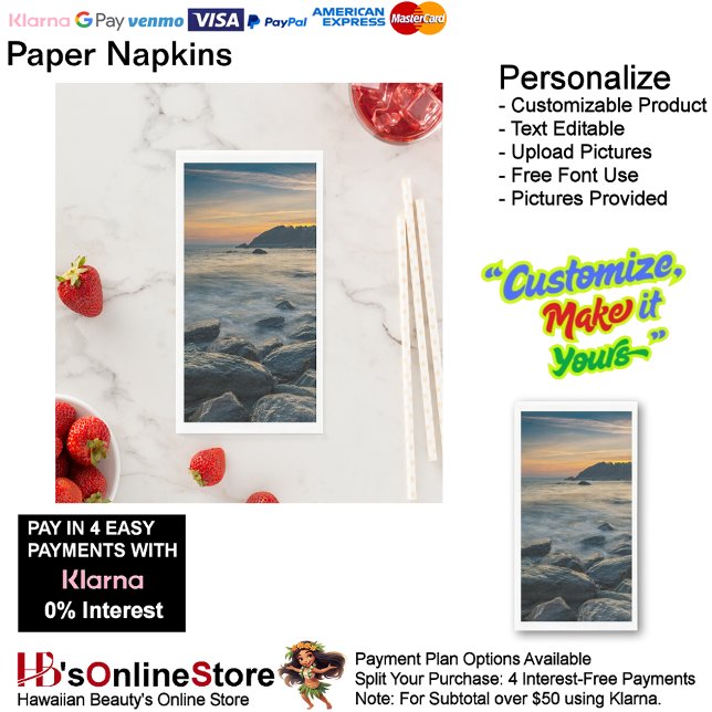 Sunset Beach Handtuchpapier Napkins 36 Serviette (Sunset Beach Tables Kitchen Restaurant Decor Paper Guest Towels.)