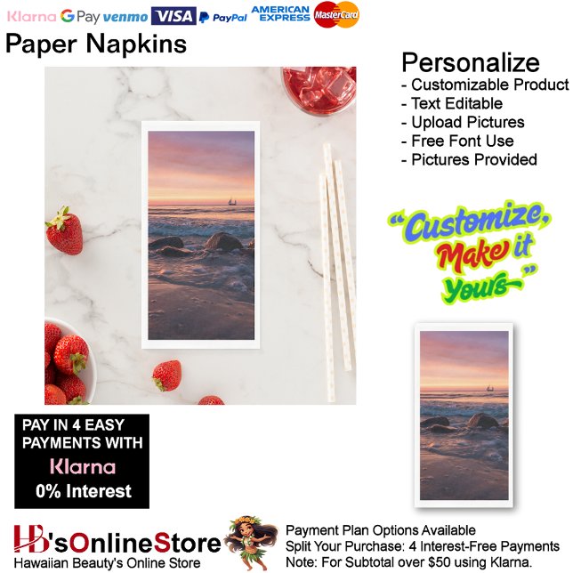 Sunset Beach Handtuchpapier Napkins 37 Serviette (Sunset Beach Tables Kitchen Restaurant Decor Paper Guest Towels 37.)