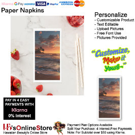 Sunset Beach Handtuchpapier Napkins 3 Serviette
