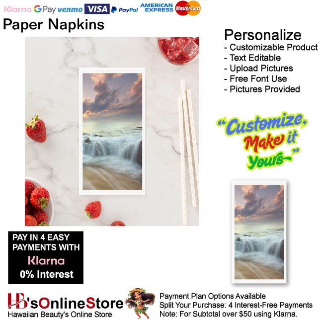 Sunset Beach Handtuchpapier Napkins 40 Serviette (Sunset Beach Tables Kitchen Restaurant Decor Paper Guest Towels 40.)
