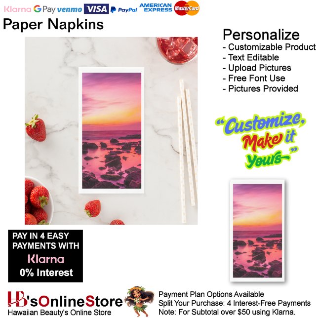 Sunset Beach Handtuchpapier Napkins 42 Serviette (Sunset Beach Tables Kitchen Restaurant Decor Paper Guest Towels 42.)