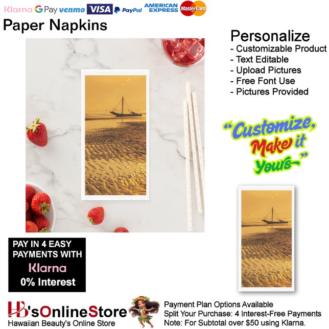 Sunset Beach Handtuchpapier Napkins 6 Serviette (Sunset Beach Tables Kitchen Restaurant Decor Paper Guest Towels 6.)