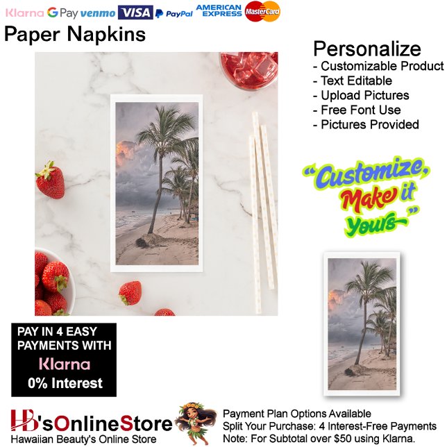 Sunset Beach Handtuchpapier Napkins 9 Serviette (Sunset Beach Tables Kitchen Restaurant Decor Paper Guest Towels 9.)