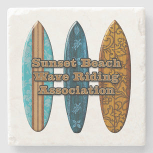 Sunset Beach Hawaiian Surfboards Tiki Bar Unterset Steinuntersetzer