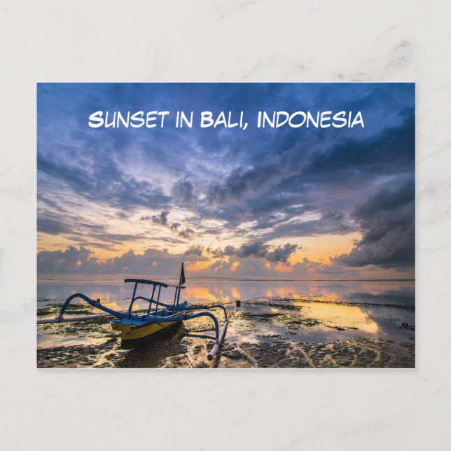 Sunset Beach in Bali, Indonesien Postcard Postkarte (Vorderseite)
