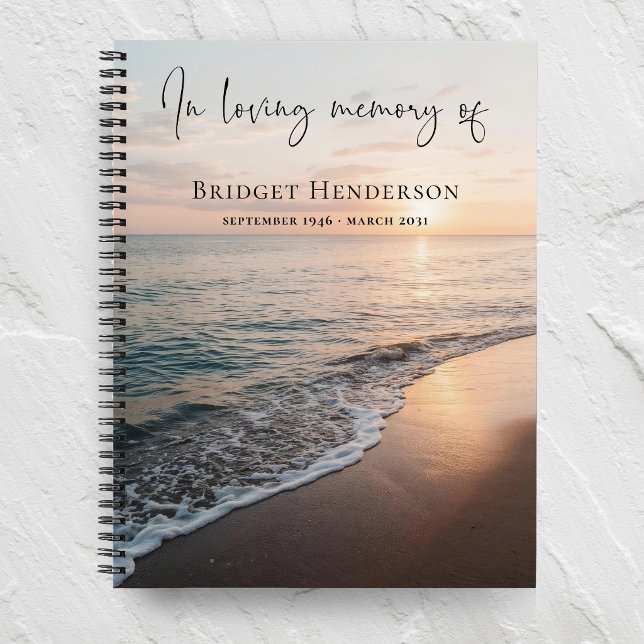 Sunset Beach In Loving Memory Gedenk Gast Notizbuch (Von Creator hochgeladen)