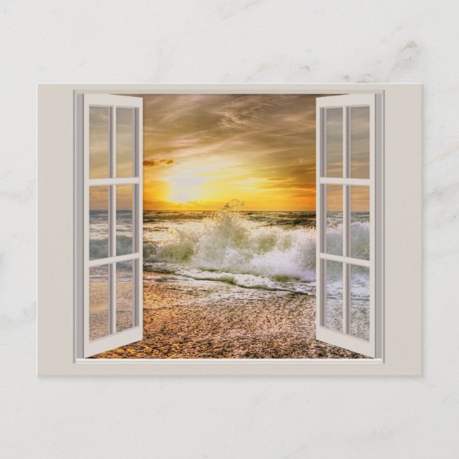 Sunset Beach Incoming Tide Postkarte (Vorderseite)