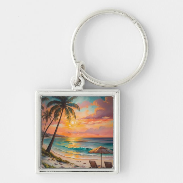 Sunset Beach Keychain Schlüsselanhänger (Vorne)