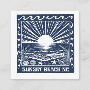 Sunset Beach NC Vintage Küstenlandschaft bei Sonne Begleitkarte