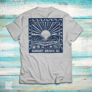 Sunset Beach NC Vintage Küstenlandschaft bei Sonne T-Shirt