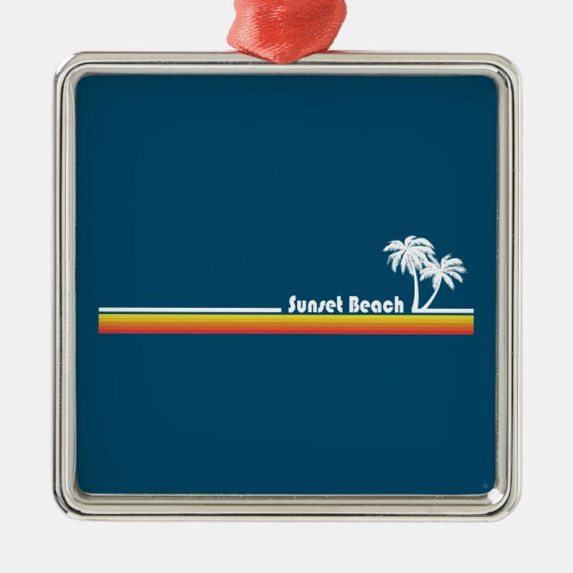 Sunset Beach North Carolina Ornament Aus Metall (Vorne)