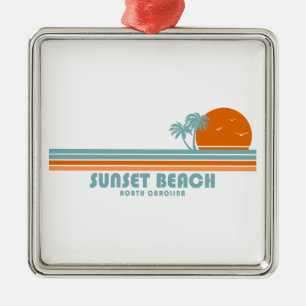 Sunset Beach North Carolina Sonnenpalmen Ornament Aus Metall