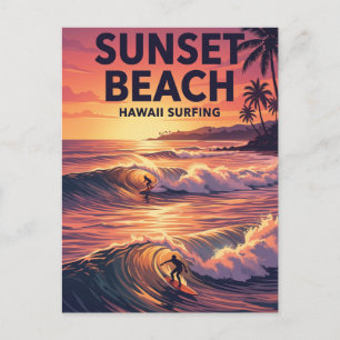Sunset Beach, Oahu Hawaii Postkarte
