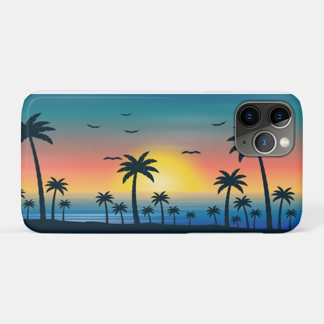 Sunset Beach Palm Tree Case-Mate iPhone Hülle (Rückseite (Horizontal))