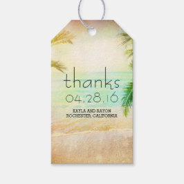 Sunset Beach Palms Hochzeit Vielen Dank Geschenkanhänger