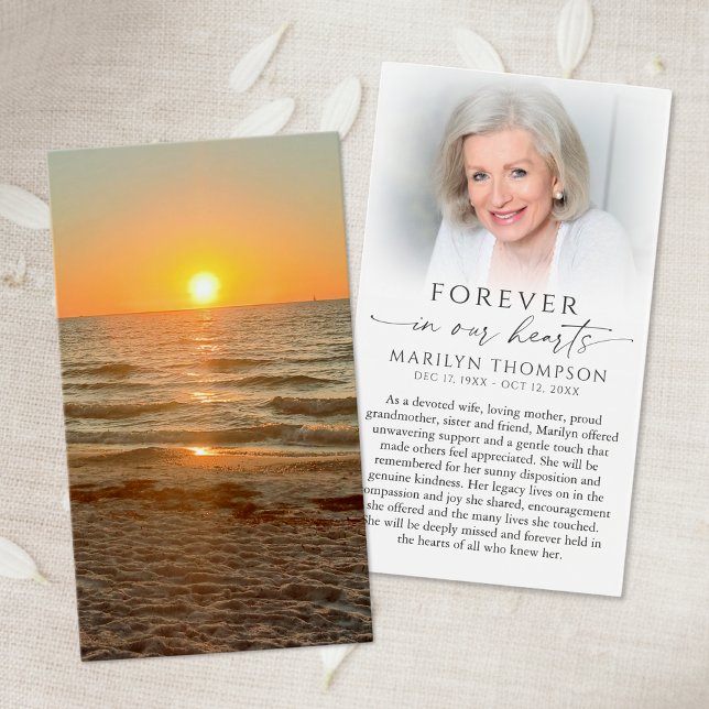 Sunset Beach Photo Memorial Sympathy Prayer Card (Von Creator hochgeladen)