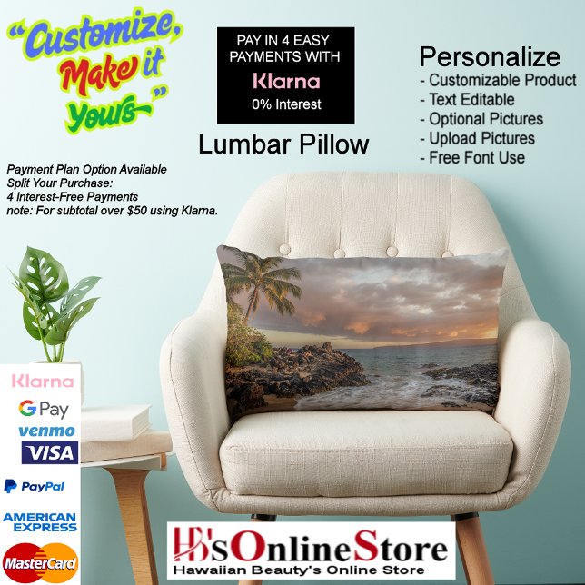 Sunset Beach Polyester Lumbar Pillow 12 Lendenkissen (Sunset Beach Polyester Lumbar Pillow 12.)