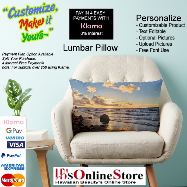 Sunset Beach Polyester Lumbar Pillow 27 Lendenkissen (Sunset Beach Polyester Lumbar Pillow 27.)