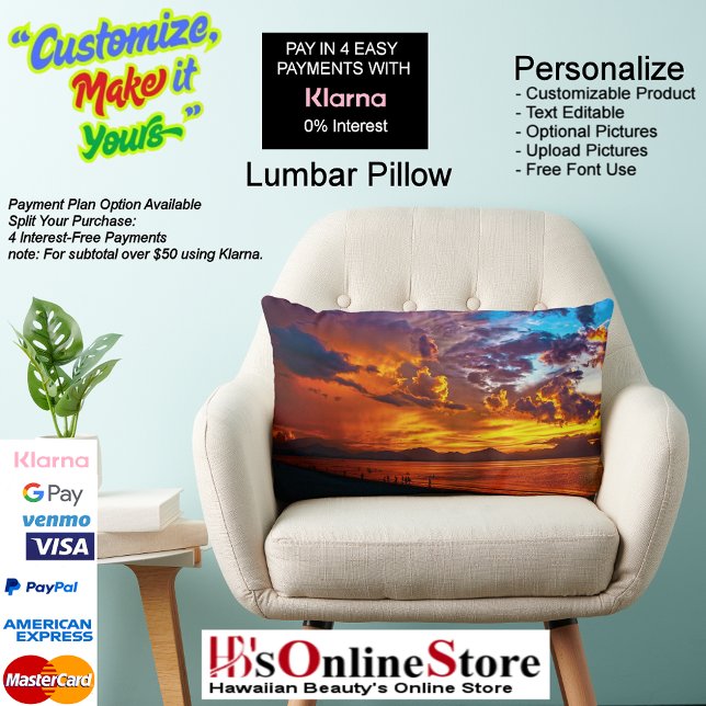 Sunset Beach Polyester Lumbar Pillow 5 Lendenkissen (Sunset Beach Polyester Lumbar Pillow 5.)