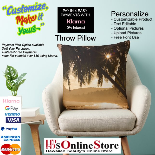 Sunset Beach Polyester Throw Kissen 11 (Sunset Beach Square Polyester Large Pillow 11.)