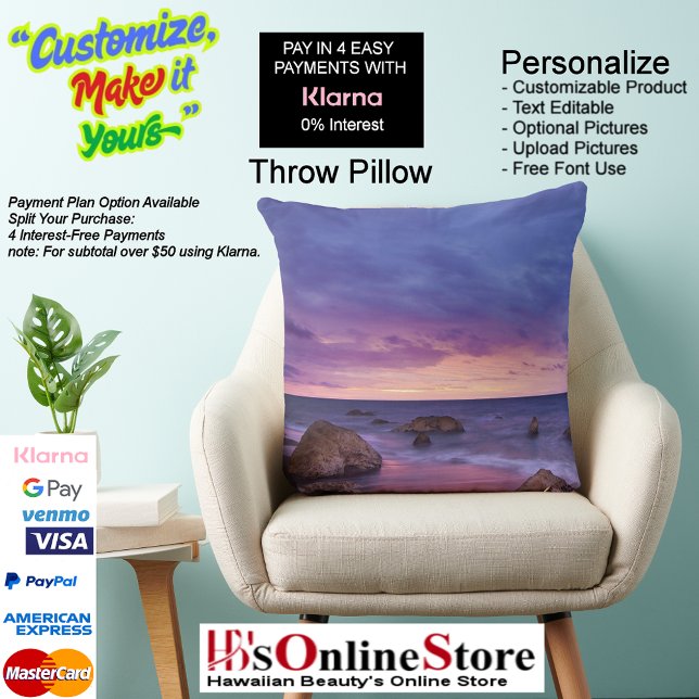 Sunset Beach Polyester Throw Kissen 13 (Sunset Beach Square Polyester Large Pillow 13.)