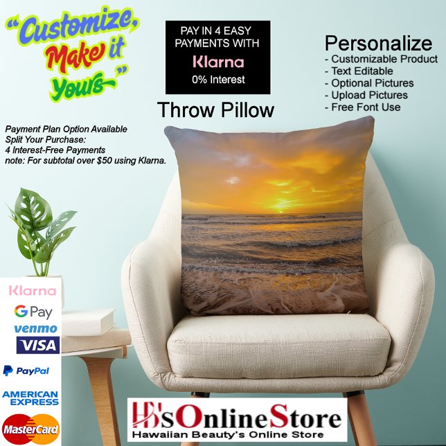 Sunset Beach Polyester Throw Kissen 46 (Sunset Beach Square Polyester Large Pillow 46.)