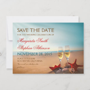Sunset Beach Romantic Speichern Sie die Datumskart Save The Date