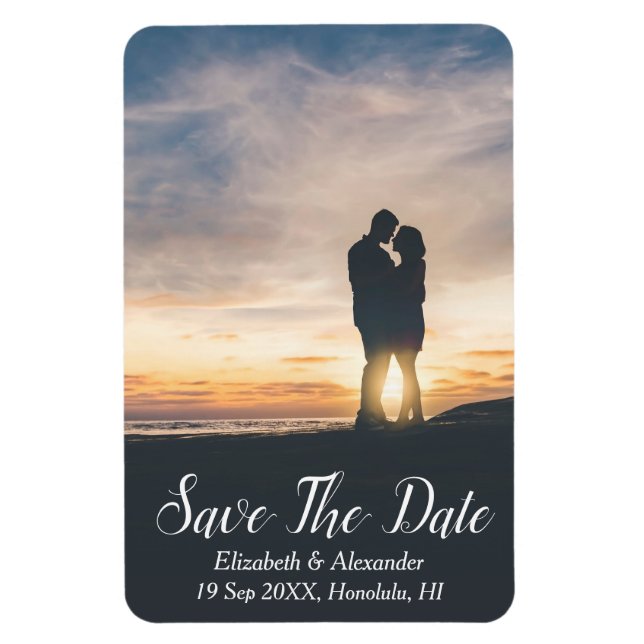 Sunset Beach Save the Date Magnet (Vertikal)