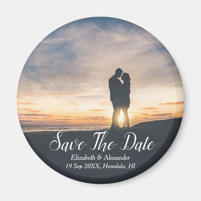 Sunset Beach Save the Date Magnet (Vorne)