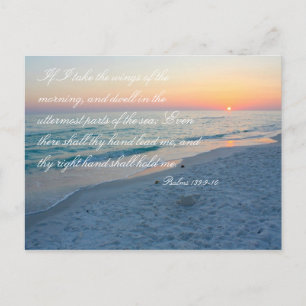 Sunset Beach Scripture Psalms 139:9-10 Inspiration Postkarte