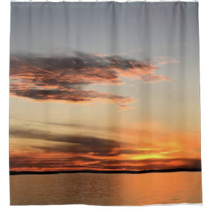 Sunset Beach Sea Water Ocean Sommer Sonnenaufgang  Duschvorhang