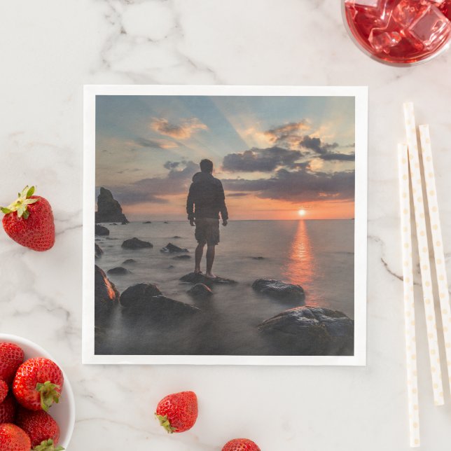 Sunset Beach Standard Abendessen Papier Napkins 32 Serviette (Beispiel)
