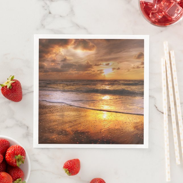 Sunset Beach Standard Abendessen Papier Napkins 44 Serviette (Beispiel)