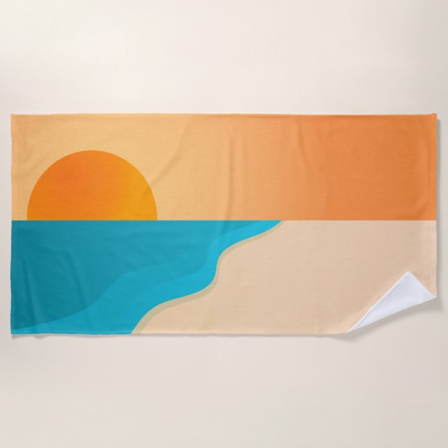 Sunset Beach Strandtuch (Vorderseite)