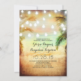 Sunset Beach & String Lights Probe Abendessen Einladung