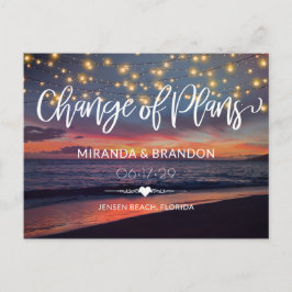 Sunset Beach String Lights Sommerwechsel Postkarte
