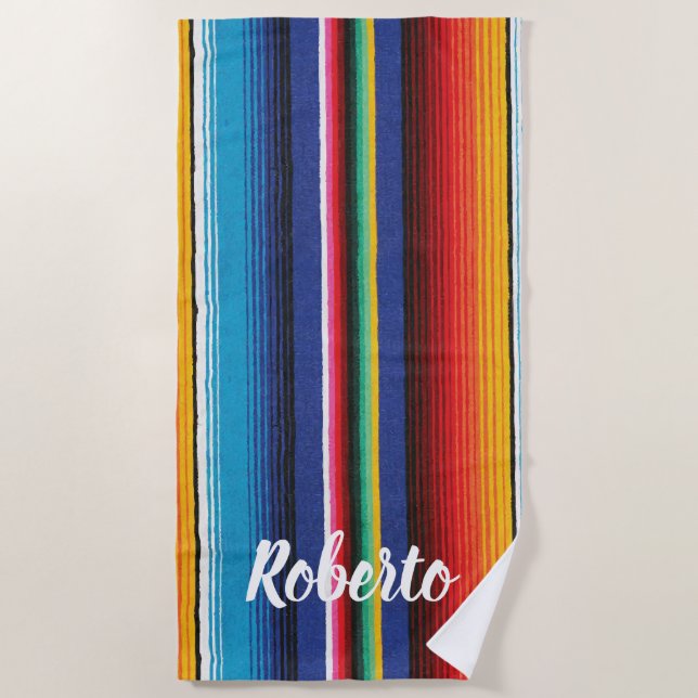 Sunset Beach Surfing Individuelle Name Strandtuch (Vorderseite)