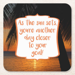 Sunset Beach Thema Zielziel Förderung Rechteckiger Pappuntersetzer