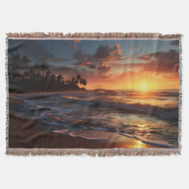 Sunset Beach Throw Blanket 3 Decke