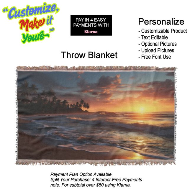 Sunset Beach Throw Blanket 3 Decke (Sunset Beach Throw Blanket 3.)