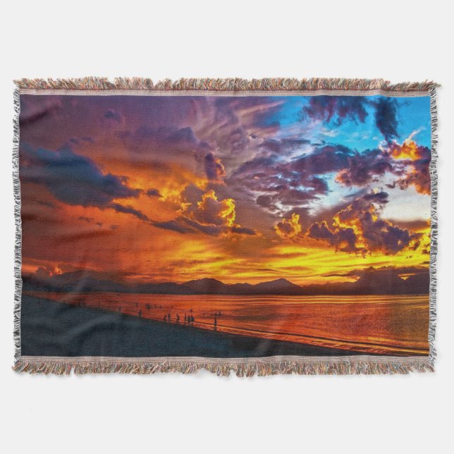 Sunset Beach Throw Blanket 5 Decke (Vorderseite)