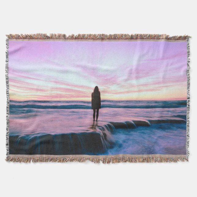 Sunset Beach Throw Blanket 8 Decke (Vorderseite)