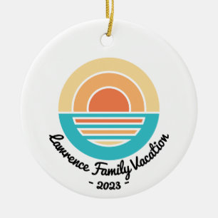 Sunset Beach Vacation Retro Wiedersehen Kreuzfahrt Keramik Ornament