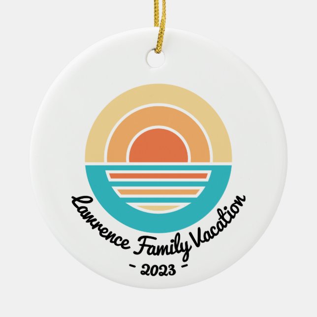 Sunset Beach Vacation Retro Wiedersehen Kreuzfahrt Keramik Ornament (Vorne)